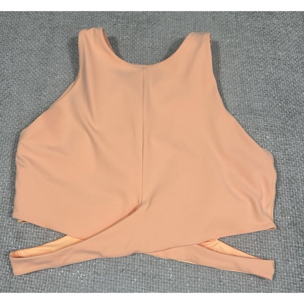 Athleta Conscious‎ Cut Out Crop Top Womens XL Peach Orange Tank Activewear Read